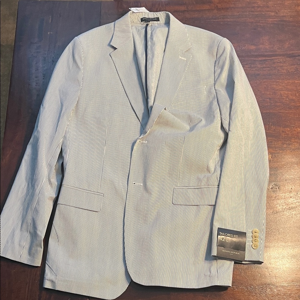 Banana Republic Blue Striped Blazer